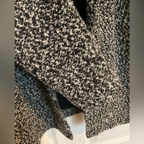 Frenchi Women’s Boucle Textured Blazer Jacket Black White Medium Teddy Fur Coat - Picture 4 of 7